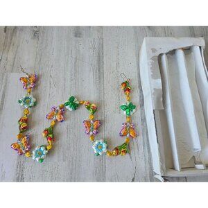 Vintage radko butterfly blossom flower Garland RARE tropical Daisy Xmas tree spr